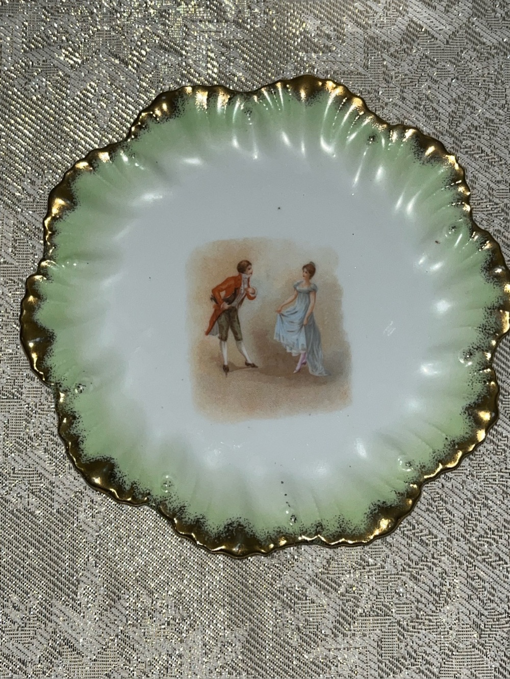 Antique Austria Karlsbad Porcelain Gold Gilt Plate Circa 1891
